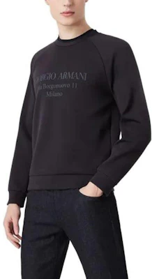 Emporio Armani SS23 Black Raglan Long Crewneck Sweatshirt. 3GSM81S-JSXZ1-UBVN Purchase Emporio Armani SS23 Black Raglan Long Crewneck Sweatshirt. 3GSM81S-JSXZ1-UBVN