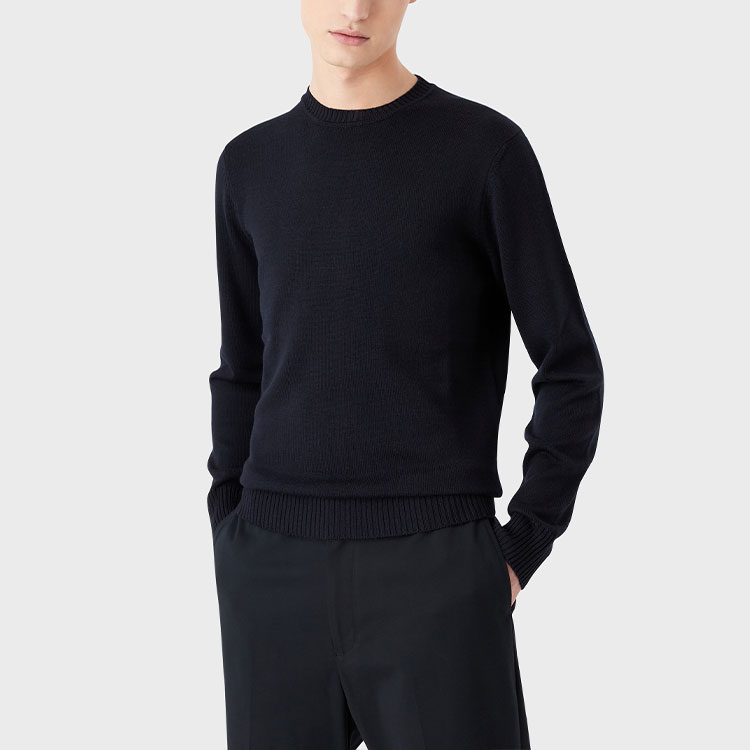 EMPORIO ARMANI SS23  Black Solid Color Crewneck Knit Sweater. 8N1MVA-1M67Z-0922 圖 3