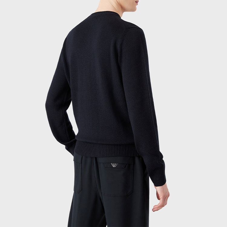 EMPORIO ARMANI SS23  Black Solid Color Crewneck Knit Sweater. 8N1MVA-1M67Z-0922 圖 4