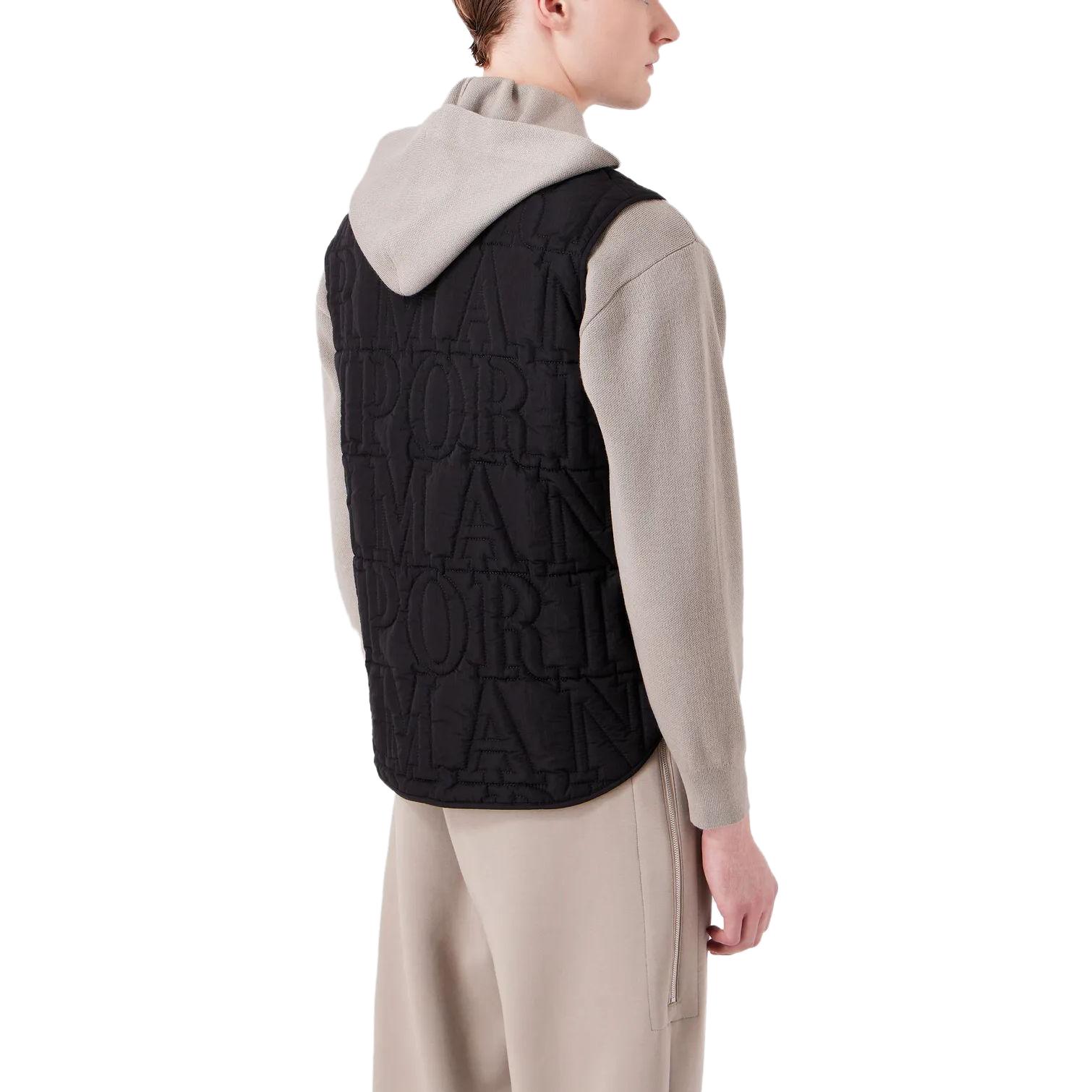 Purchase 艾玛波利阿玛尼 SS23 黑色纯色拉链口袋立领马甲 6R1BN81-NZKZ1-0999