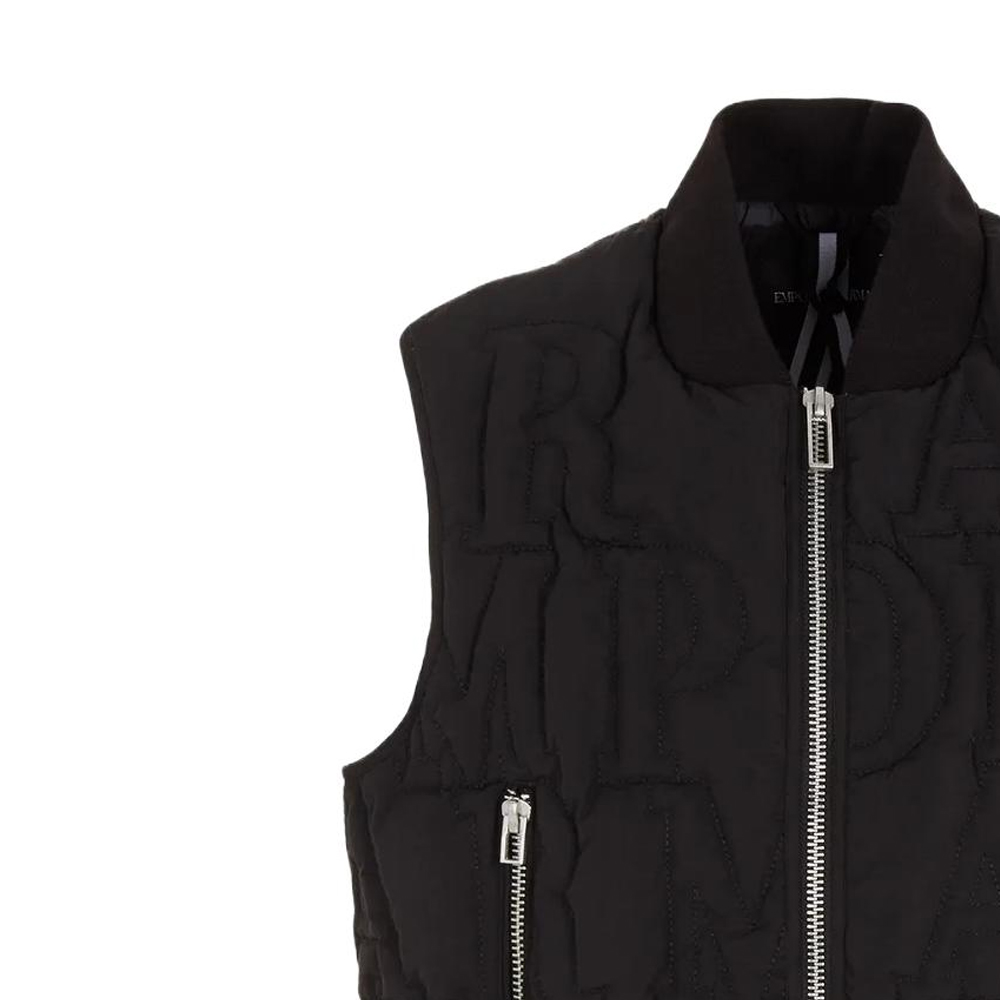Details for 艾玛波利阿玛尼 SS23 黑色纯色拉链口袋立领马甲 6R1BN81-NZKZ1-0999
