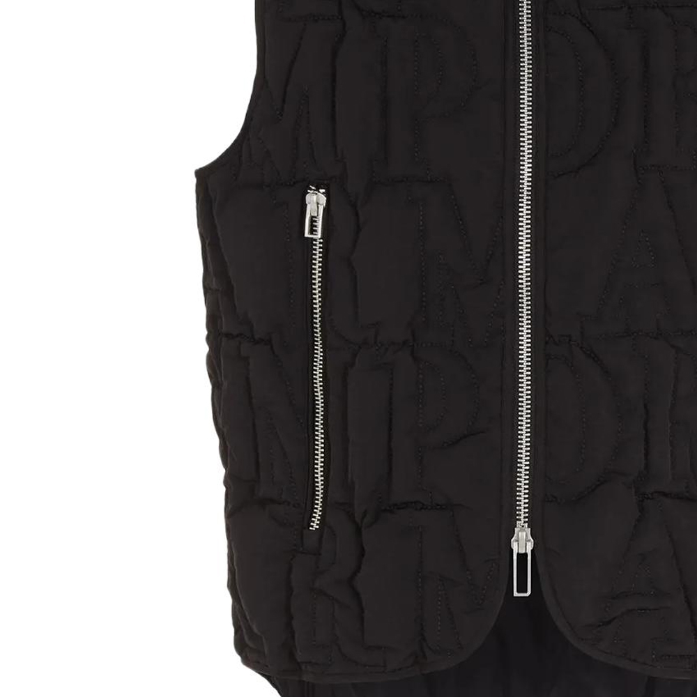 Sizing 艾玛波利阿玛尼 SS23 黑色纯色拉链口袋立领马甲 6R1BN81-NZKZ1-0999