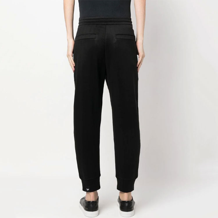 Shop EMPORIO ARMANI SS23  Black Solid Drawstring Jogger Pants 3R1PCH-1JIQZ-0999