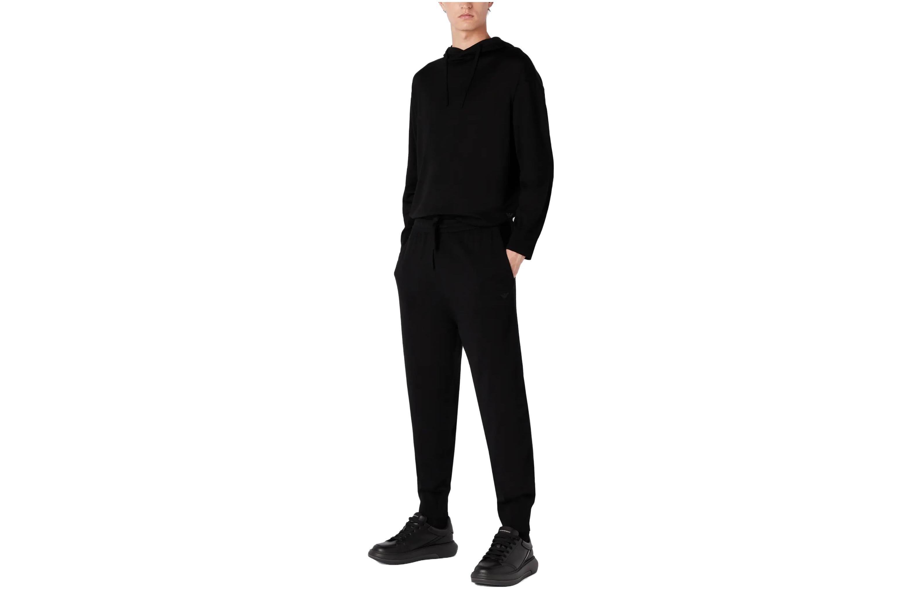 EMPORIO ARMANI SS23  Black Solid Hoodie Long Sleeve Tracksuit Set 6R1VXX-1MAYZ-0999 圖 2