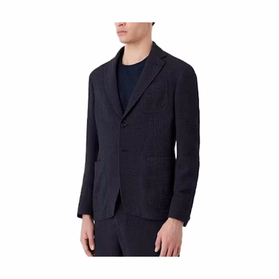 EMPORIO ARMANI SS23 Blue Single-Breasted Multi-Pocket Blazer Jacket D41G43-D1002-1921