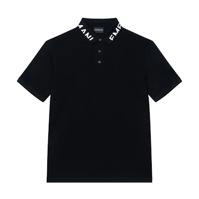Emporio Armani SS23 Contrast Logo Polo Shirt - Black. 3R1FG41JTKZ0078