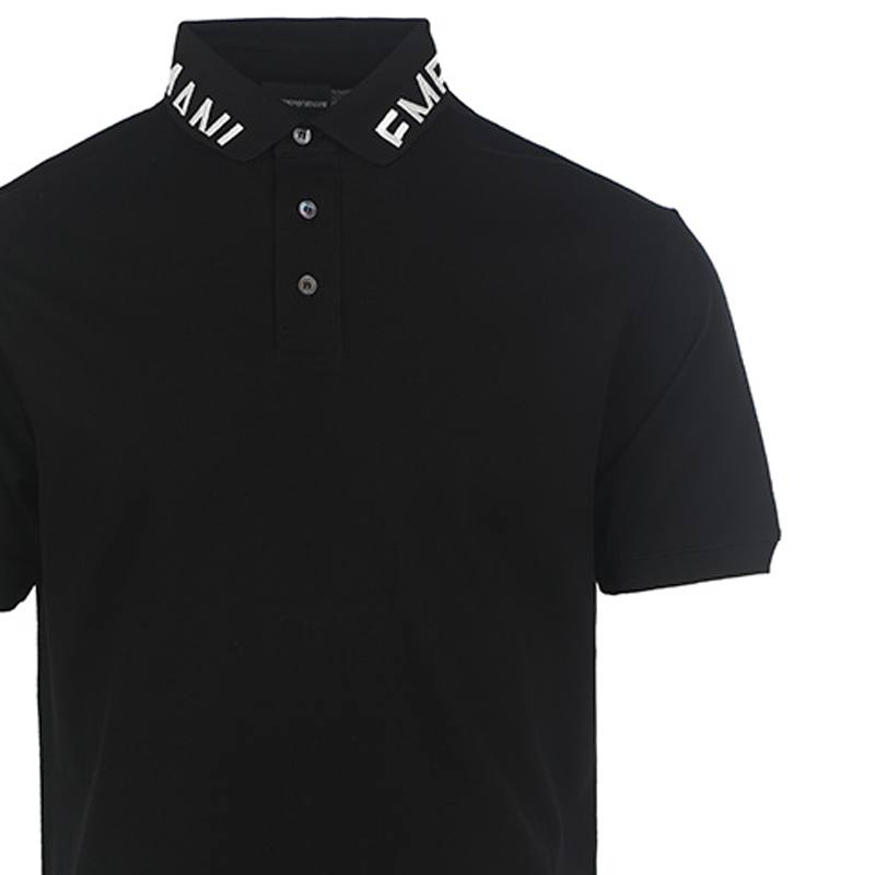 Details for エンポリオアルマーニ SS23 コントラストロゴ ポロシャツ - ブラック. 3R1FG41JTKZ0078