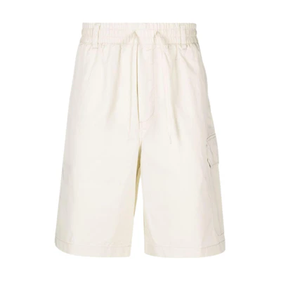 EMPORIO ARMANI SS23 Cotton Drawstring Cargo Shorts Light Beige. 3R1PF7-1NVTZ-0133