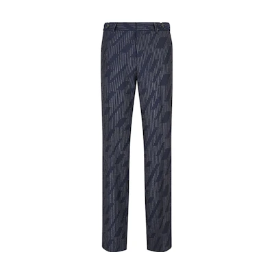 EMPORIO ARMANI SS23 Diagonal Striped Casual Pants - Navy Blue D41P35-D1110-1918