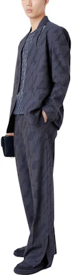 EMPORIO ARMANI SS23 斜紋條紋休閒長褲 - 深藍色 D41P35-D1110-1918 Lookbook EMPORIO ARMANI SS23 斜紋條紋休閒長褲 - 深藍色 D41P35-D1110-1918