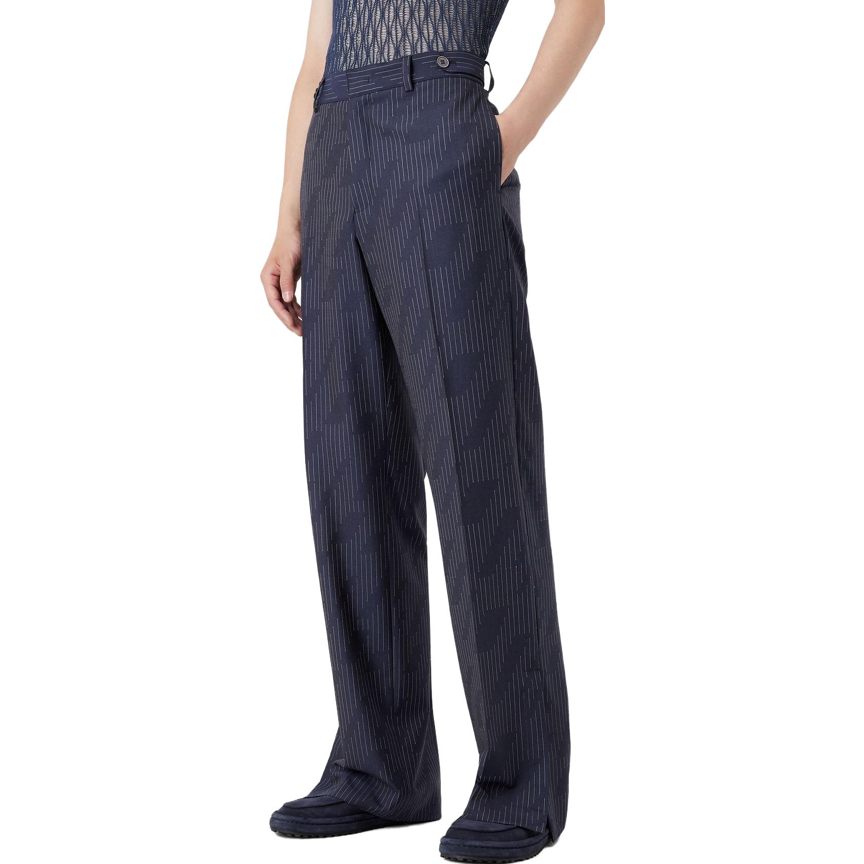 EMPORIO ARMANI SS23  Diagonal Striped Casual Pants - Navy Blue D41P35-D1110-1918 圖 4