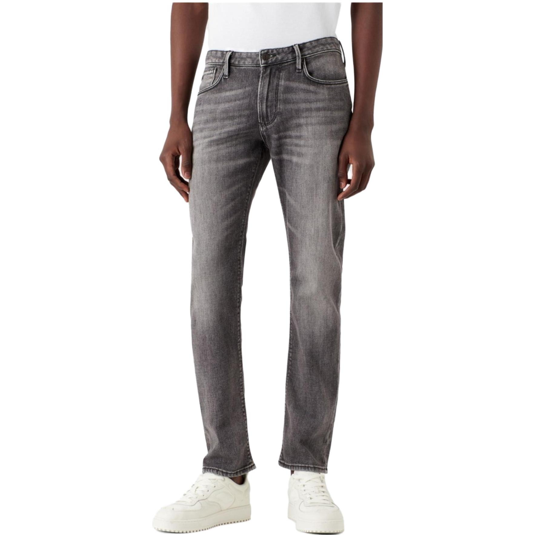 Details for Emporio Armani SS23 Jeans Hitam Low-Waist Slim Fit Distressed Washed. 3R1J06-1D0CZ-0006