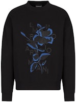 EMPORIO ARMANI SS23 Floral Embroidered Crewneck Pullover Sweatshirt. 3R1MBB-1JHSZ1-0999 EMPORIO ARMANI SS23 Floral Embroidered Crewneck Pullover Sweatshirt. 3R1MBB-1JHSZ1-0999
