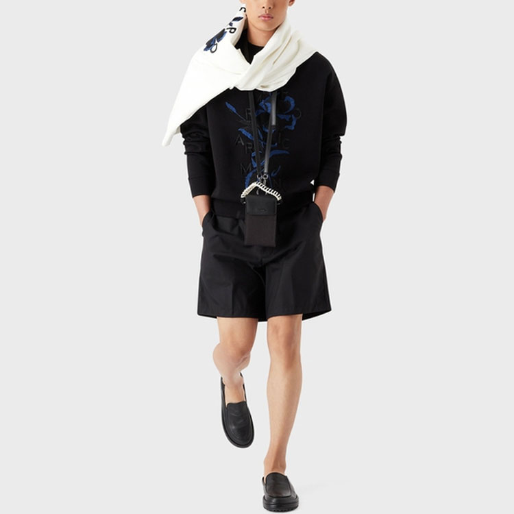 Lookbook EMPORIO ARMANI SS23 Baju Sweatshirt Crewneck Sulaman Bunga. 3R1MBB-1JHSZ1-0999