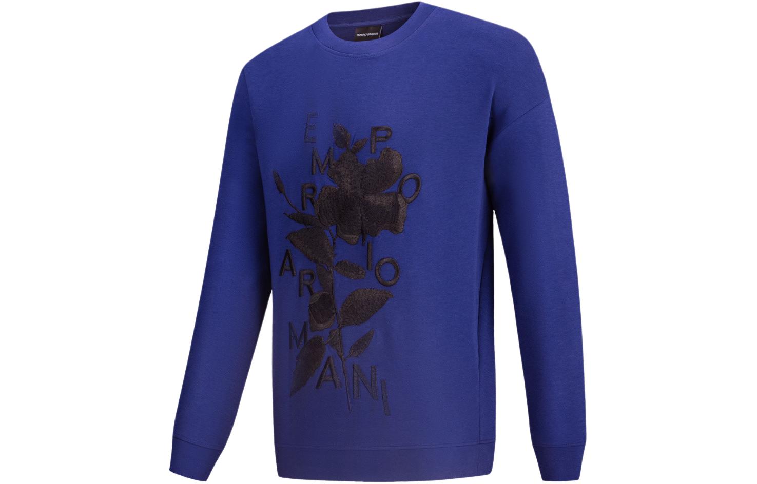 Cheap EMPORIO ARMANI SS23 Baju Sweatshirt Crewneck Sulaman Bunga. 3R1MBB-1JHSZ1-0999