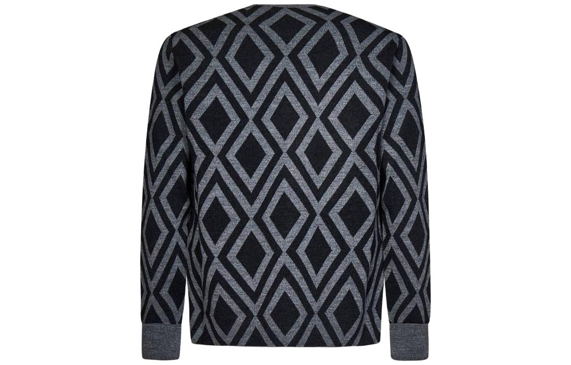 Emporio Armani SS23  Gray Checkered Crewneck Sweater Long Sleeve Casual Wear 6L1MW5-1M30Z-F641 圖 3