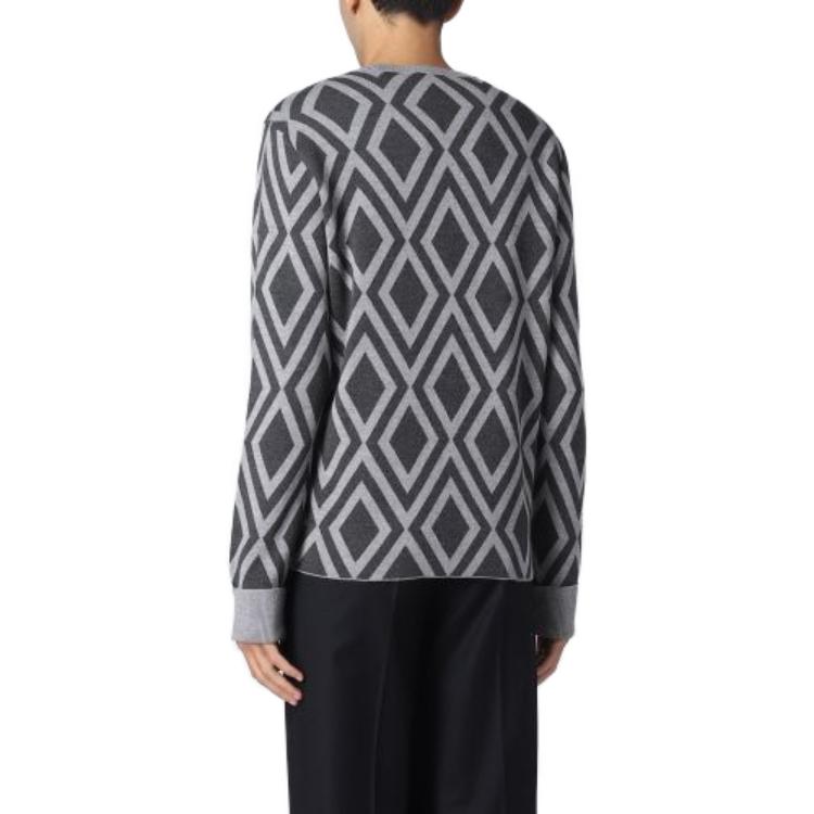 Emporio Armani SS23  Gray Checkered Crewneck Sweater Long Sleeve Casual Wear 6L1MW5-1M30Z-F641 圖 5