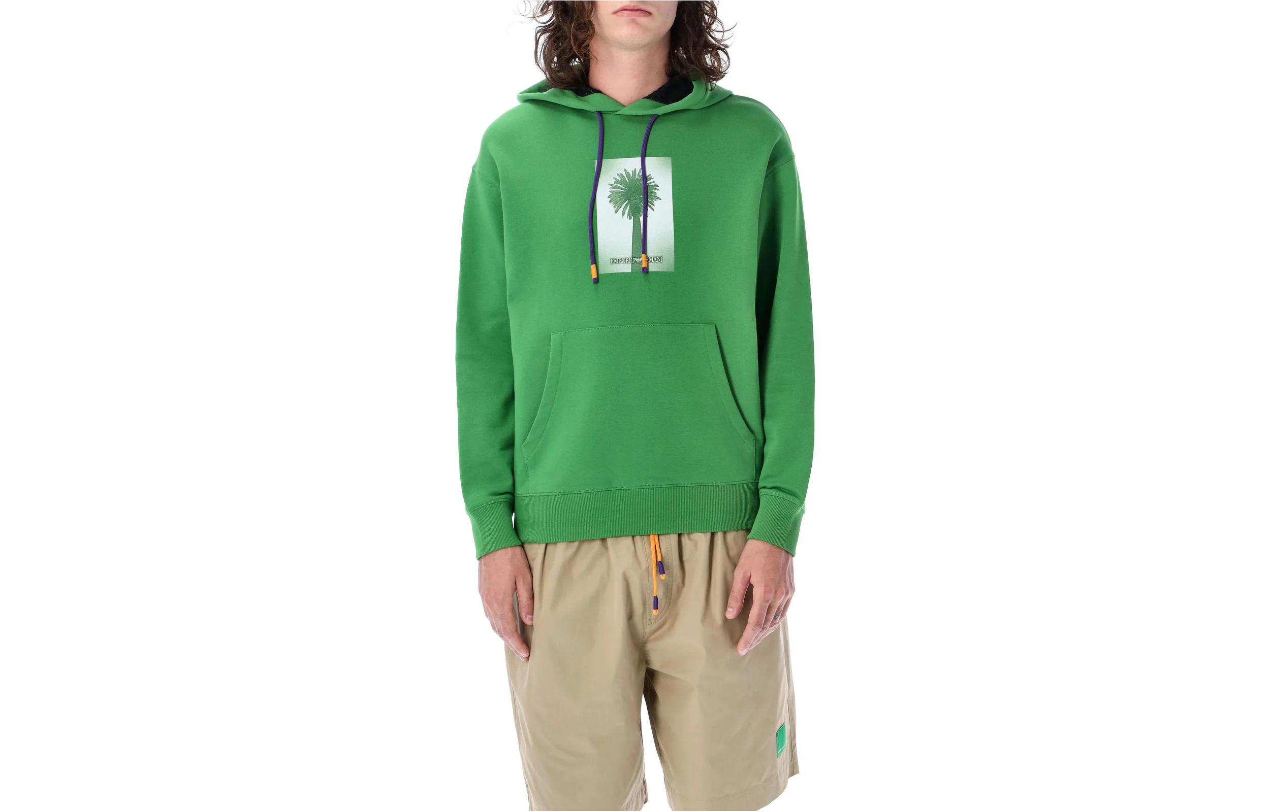 EMPORIO ARMANI SS23  Green Hoodie with Beach Hut Print. 3L1M7C-1JVHZ-0537 圖 2