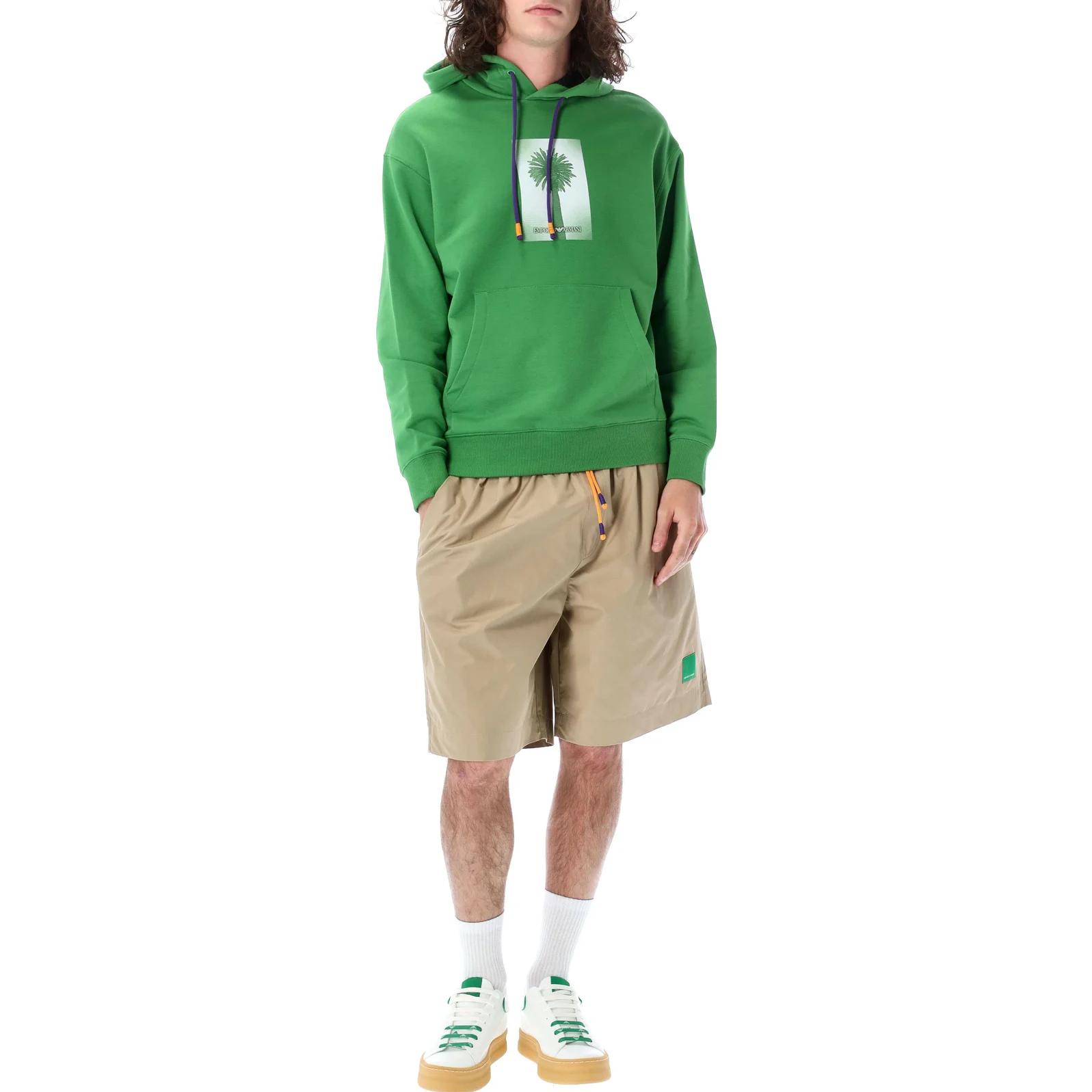EMPORIO ARMANI SS23  Green Hoodie with Beach Hut Print. 3L1M7C-1JVHZ-0537 圖 4