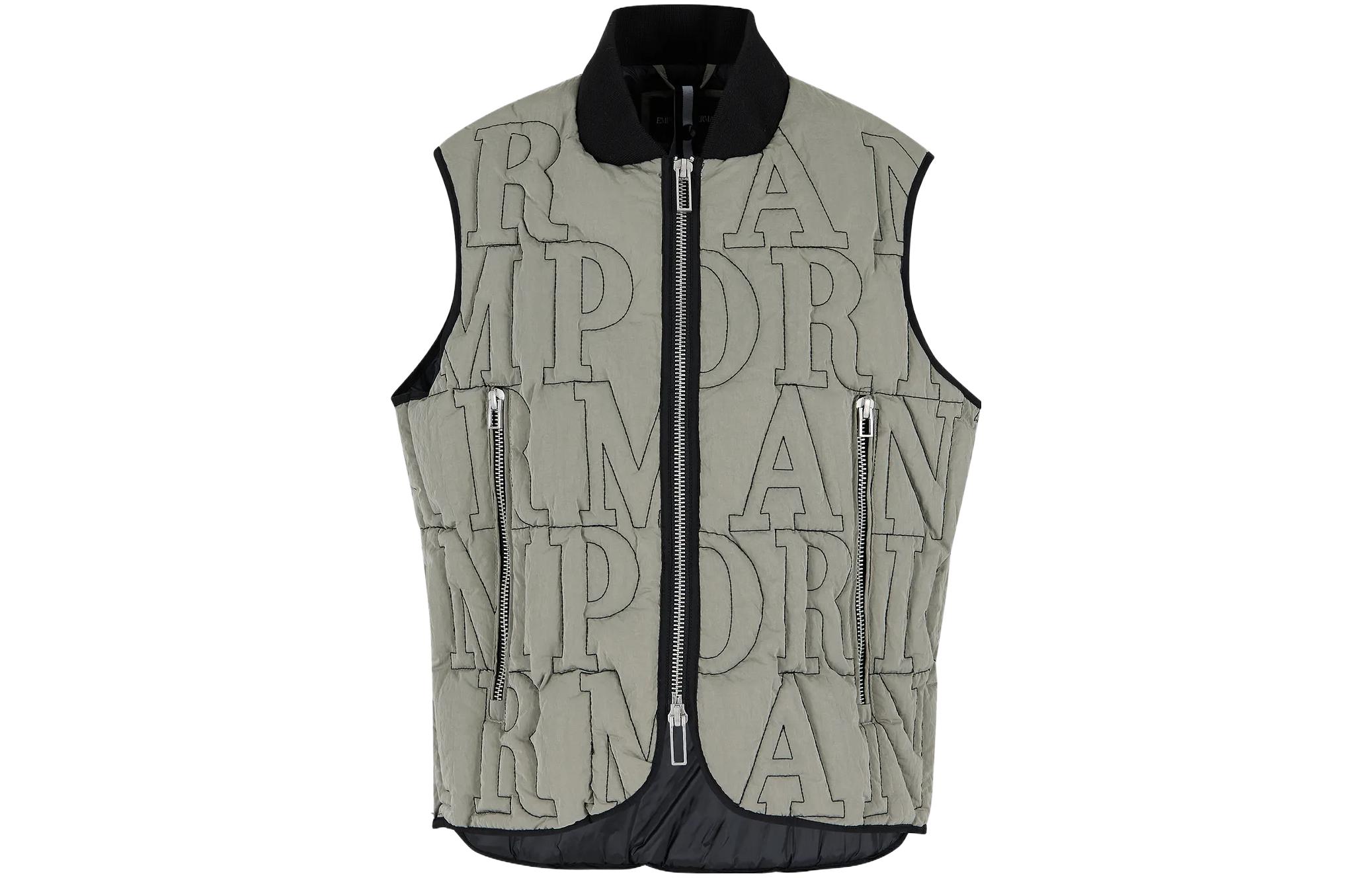 Order EMPORIO ARMANI SS23 绿色无袖刺绣拉链马甲。 6R1BN81-NZKZ1-0643