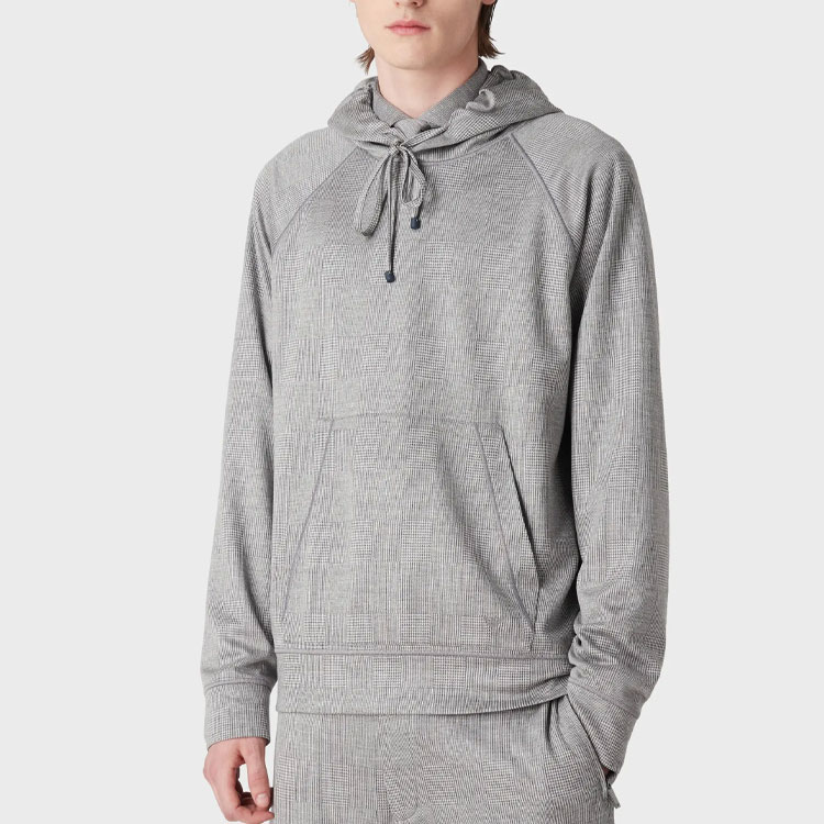Shop EMPORIO ARMANI SS23 Suéter Tejido con Capucha y Cordón Gris. 3R1B6P-1J28Z-0616