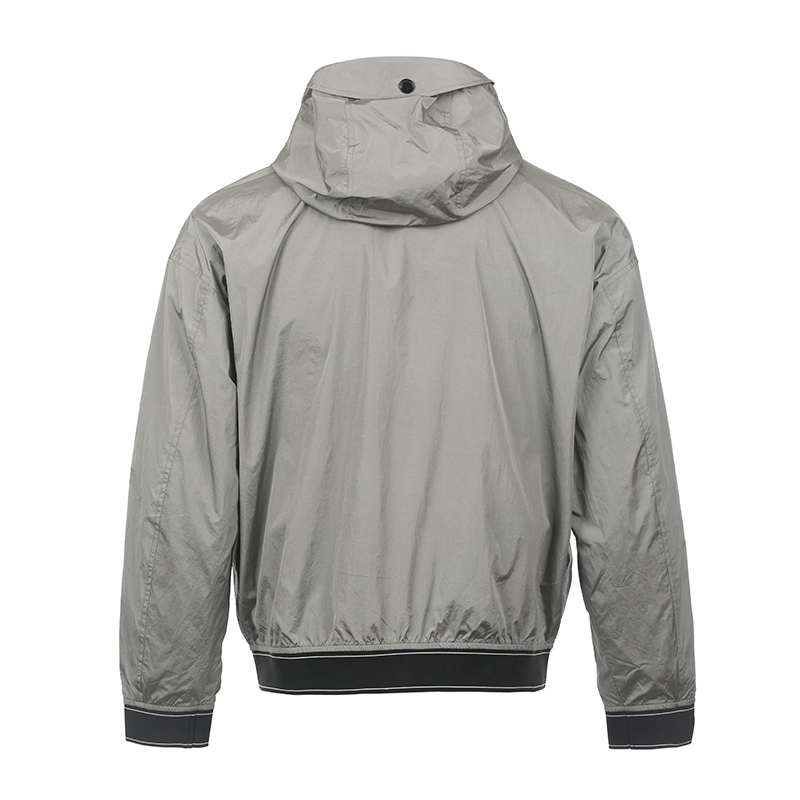 Lookbook EMPORIO ARMANI SS23 グレー レタープリント ジップフーディージャケット 3R1BR8-1NKWZ-0634