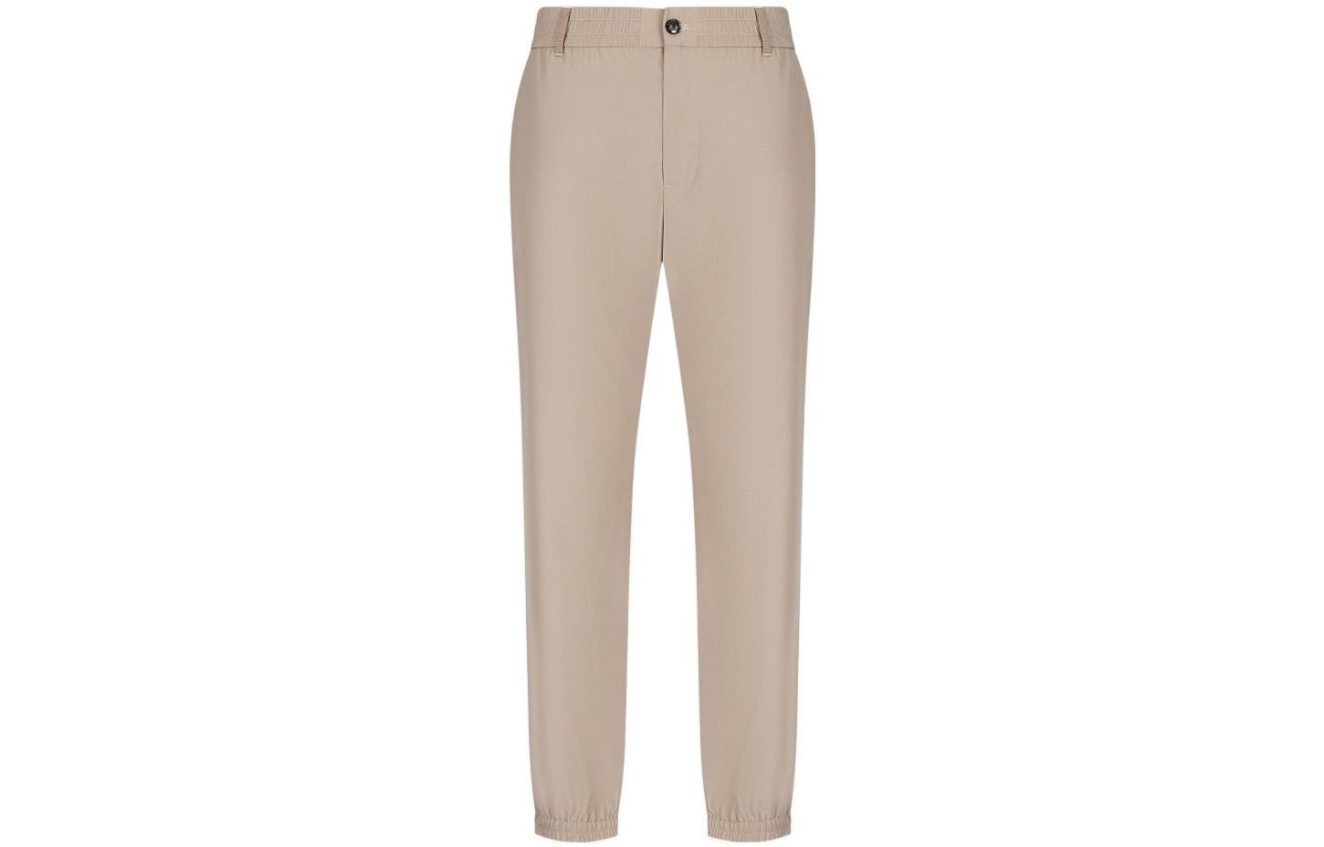 Emporio Armani SS23  High-Waisted Jogger Pants in Khaki. 3R1PC0-1NRBZ-0144