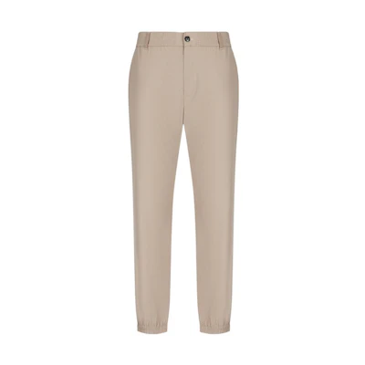 Emporio Armani SS23 High-Waisted Jogger Pants in Khaki. 3R1PC0-1NRBZ-0144