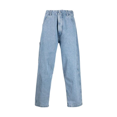 EMPORIO ARMANI SS23 High-Waisted Loose Fit Jeans - Blue. 3R1J66-1DD8Z-0943