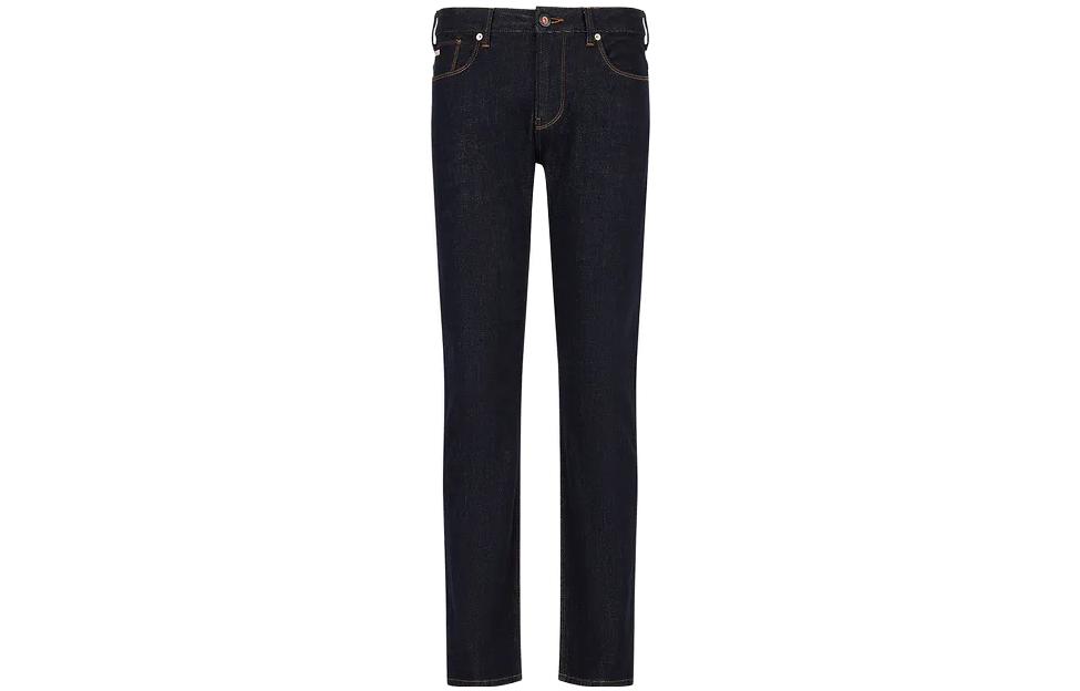 EMPORIO ARMANI SS23  Indigo Straight-Leg Embroidered Pocket Jeans. 3R1J06-1DMWZ-F952
