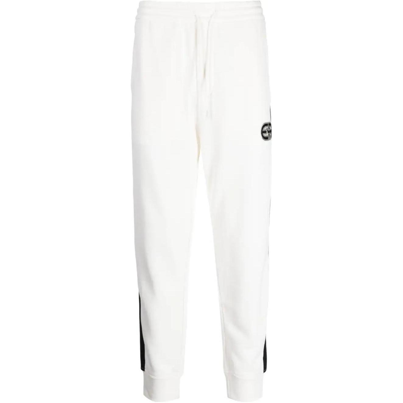 Emporio Armani SS23  Logo Drawstring Knit Sweatpants Cream White. 3R1PZ4-1JLYZ-0128