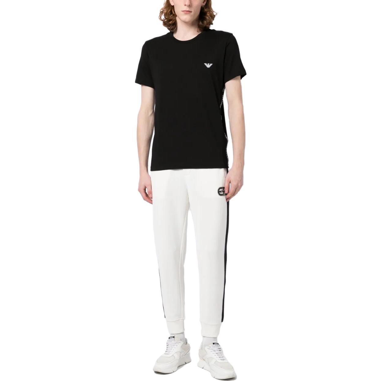 Lookbook Emporio Armani SS23 Seluar Knit Logo Drawstring Putih Krim. 3R1PZ4-1JLYZ-0128