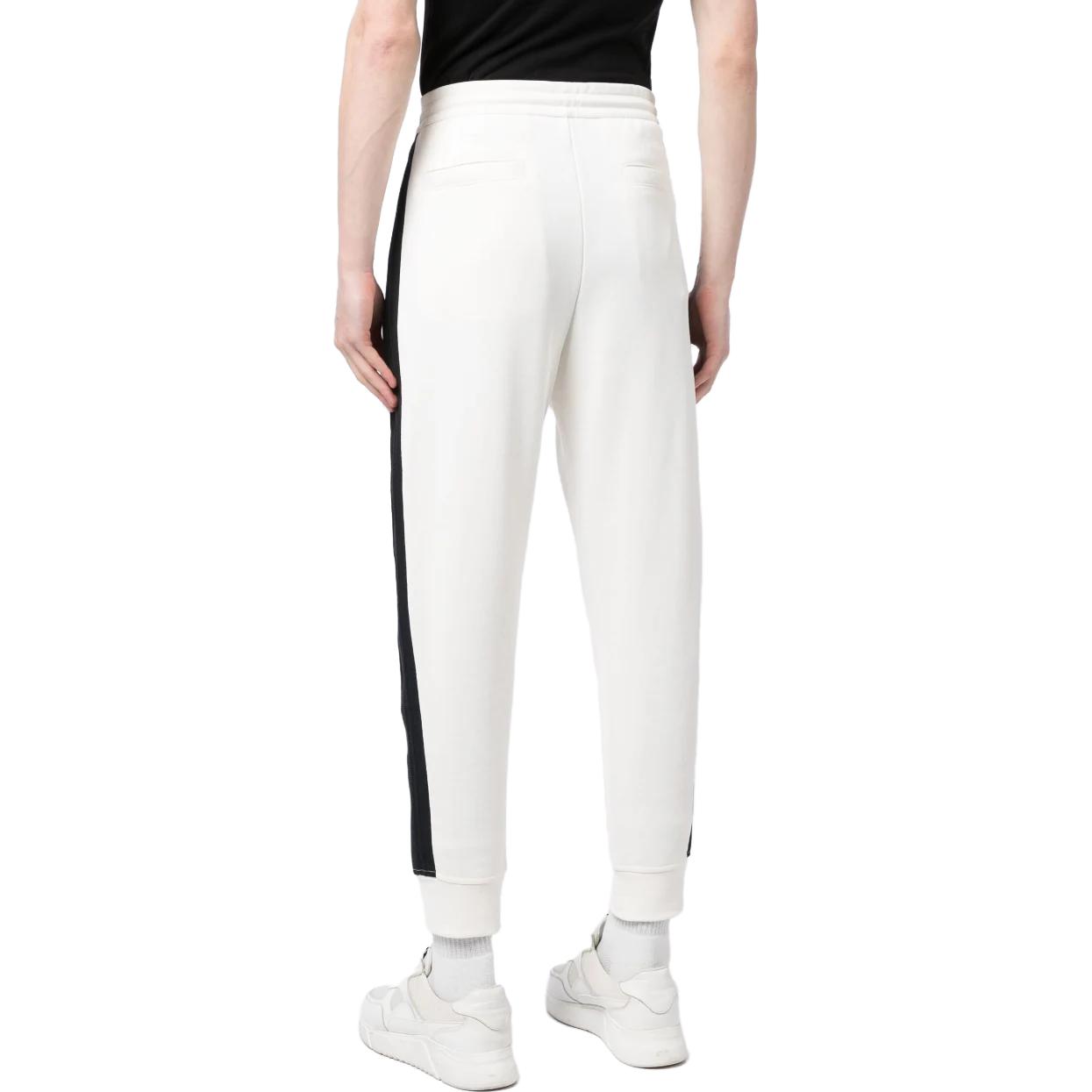 Shop Emporio Armani SS23 Seluar Knit Logo Drawstring Putih Krim. 3R1PZ4-1JLYZ-0128