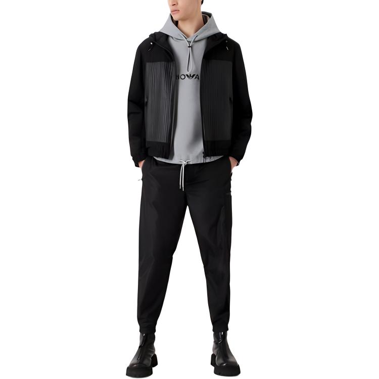 Purchase EMPORIO ARMANI SS23  Logo Embroidered Drawstring Hoodie - Gray. 3R1MBC-1JHSZ-0630