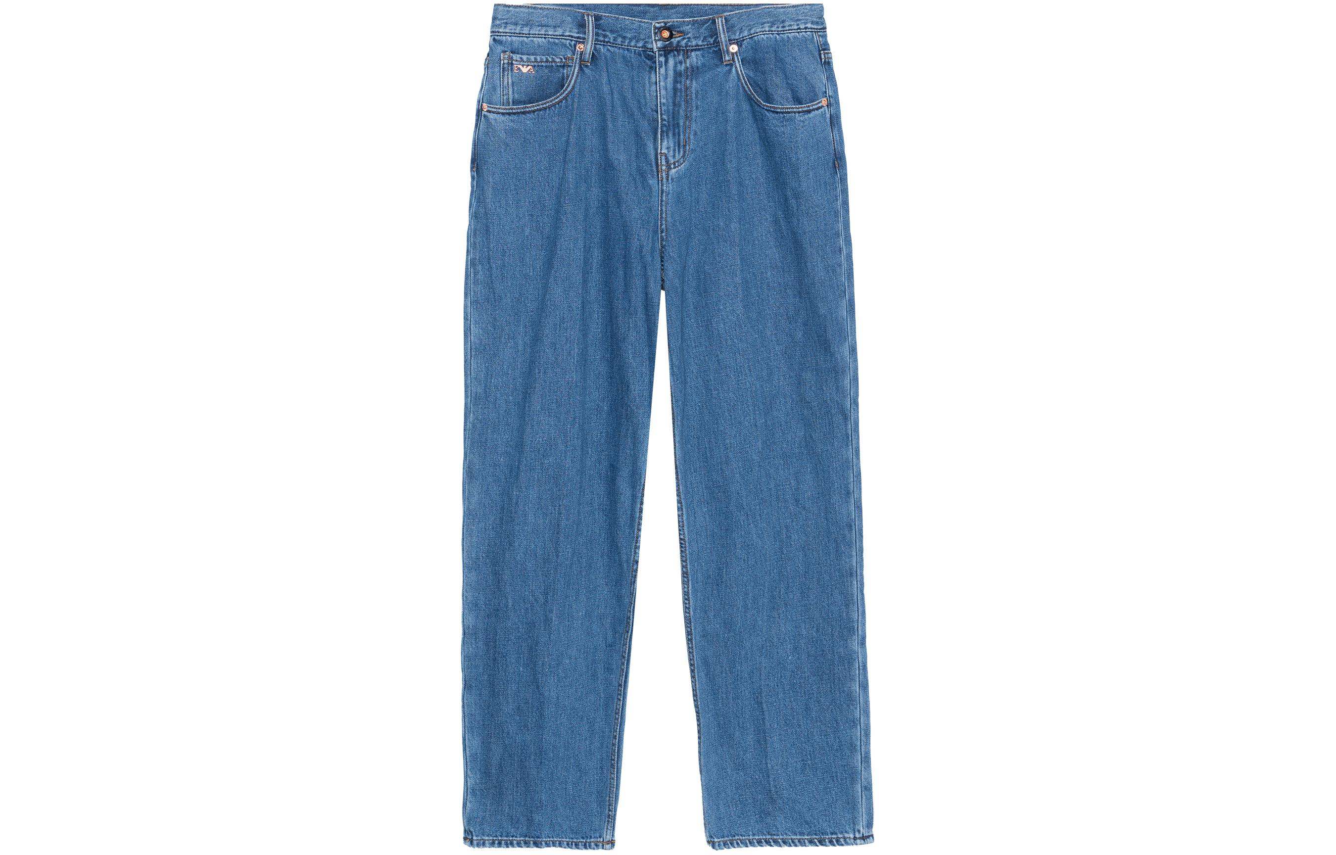 EMPORIO ARMANI SS23  Loose Fit Wide-Leg Denim Jeans Blue. 3R1J73-1DPWZ-0942