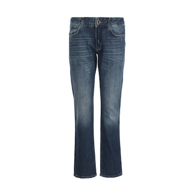 EMPORIO ARMANI SS23 Mid-Rise Straight-Leg Jeans Blue Casual Denim 3R1J06-1D15Z-0942