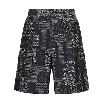Emporio Armani SS23 Mid-Waist Jacquard Bermuda Shorts Blue D41PB3-D1050-0920