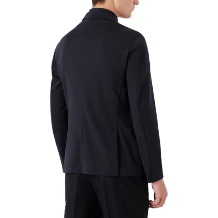 Shop EMPORIO ARMANI SS23 海軍藍可拆內襯領西裝外套. 3R1GM0-1JMTZ-0920