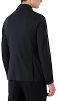 Shop EMPORIO ARMANI SS23 海軍藍可拆內襯領西裝外套. 3R1GM0-1JMTZ-0920