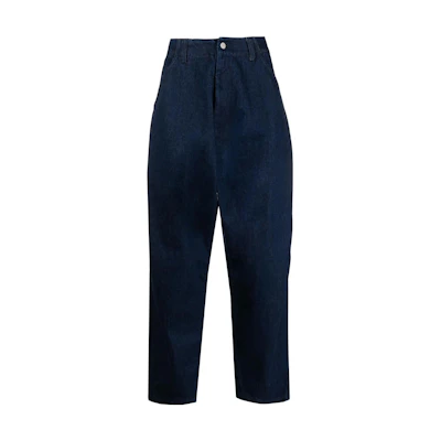 EMPORIO ARMANI SS23 Navy Blue High-Waisted Loose Fit Jeans 3R1J66-1DD8Z-0941