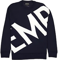 EMPORIO ARMANI SS23 Navy Blue Letter Intarsia Crewneck Knit Sweater 3K1MT9-1MD2Z-0920 EMPORIO ARMANI SS23 Navy Blue Letter Intarsia Crewneck Knit Sweater 3K1MT9-1MD2Z-0920