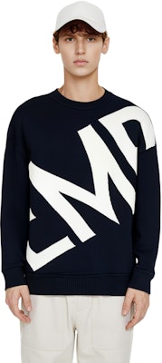 エンポリオアルマーニ SS23 ネイビーブルー レターインターシャ クルーネックセーター 3K1MT9-1MD2Z-0920 Lookbook エンポリオアルマーニ SS23 ネイビーブルー レターインターシャ クルーネックセーター 3K1MT9-1MD2Z-0920