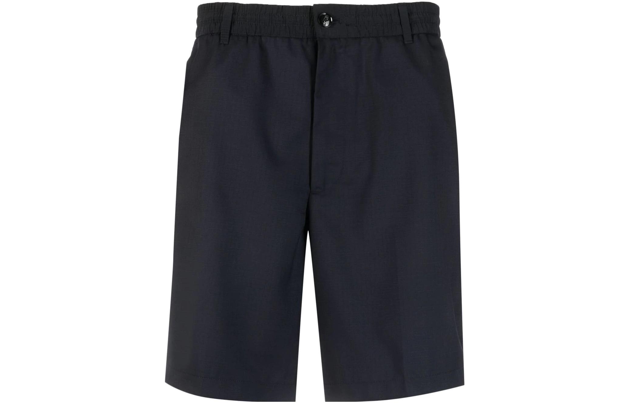 Order EMPORIO ARMANI SS23 Seluar Pendek Biru Navy Logo Solid Lelaki 3R1PC1-1NRBZ-0920