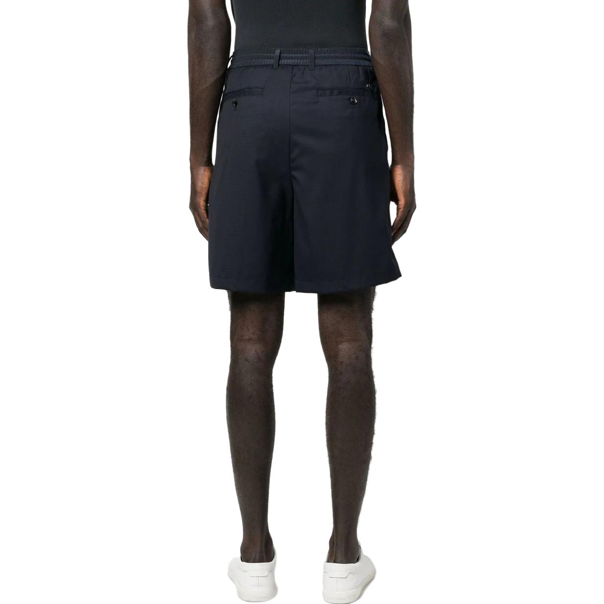 Shop EMPORIO ARMANI SS23 Seluar Pendek Biru Navy Logo Solid Lelaki 3R1PC1-1NRBZ-0920