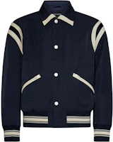 Emporio Armani SS23 Navy Pinstripe Letter Print Single-Breasted Jacket. 6R1BZ2-1NZOZ-0920 Emporio Armani SS23 Navy Pinstripe Letter Print Single-Breasted Jacket. 6R1BZ2-1NZOZ-0920