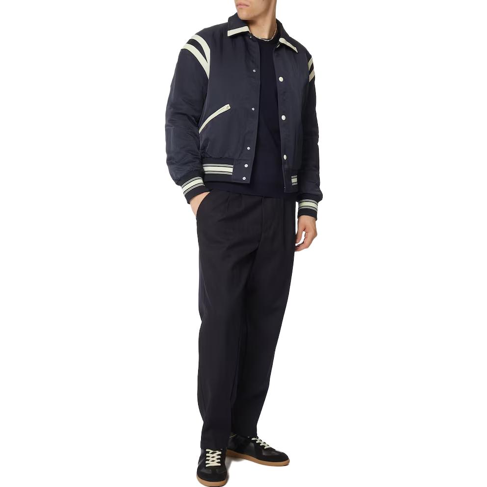 Purchase Emporio Armani SS23 海軍藍條紋字母印花單排扣外套。 6R1BZ2-1NZOZ-0920