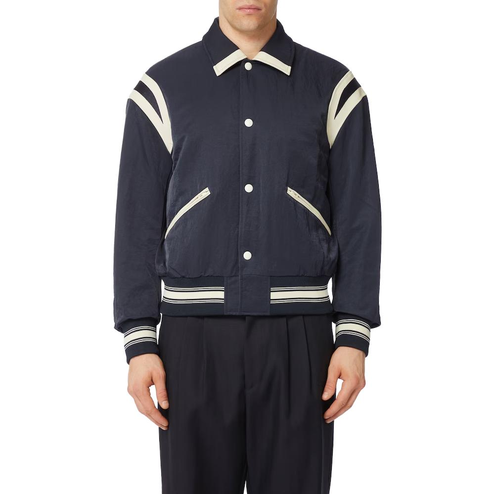 Details for Emporio Armani SS23 海軍藍條紋字母印花單排扣外套。 6R1BZ2-1NZOZ-0920