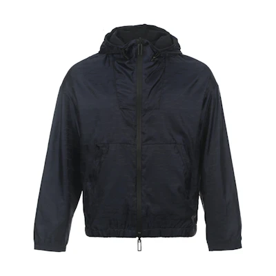 EMPORIO ARMANI SS23 Reversible Logo Hooded Jacket Black. 3R1BQ9-1NVSZ-F9A1
