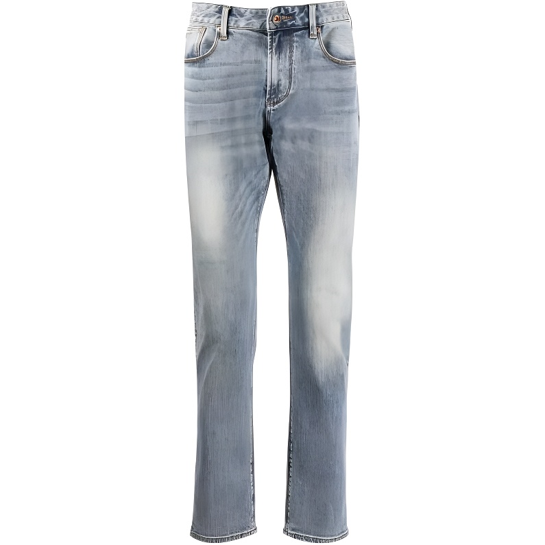 Emporio Armani SS23  Slim-Fit Logo Zipper Jeans Blue Grey. 3R1J06-1DMXZ-0943