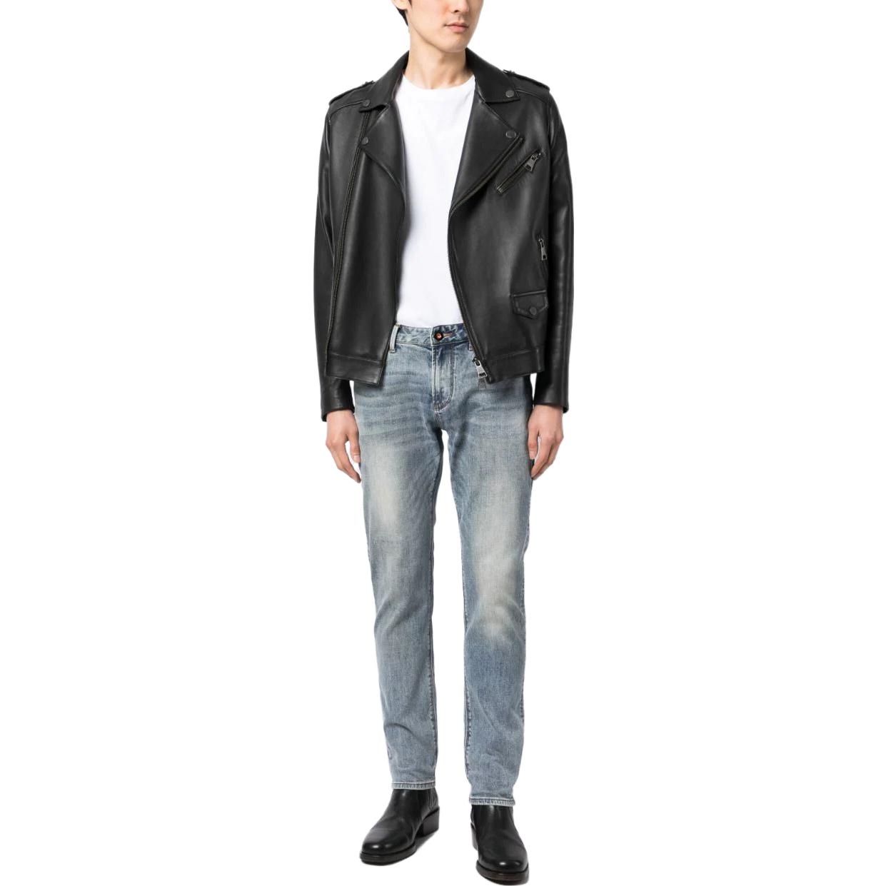 Emporio Armani SS23  Slim-Fit Logo Zipper Jeans Blue Grey. 3R1J06-1DMXZ-0943 圖 3